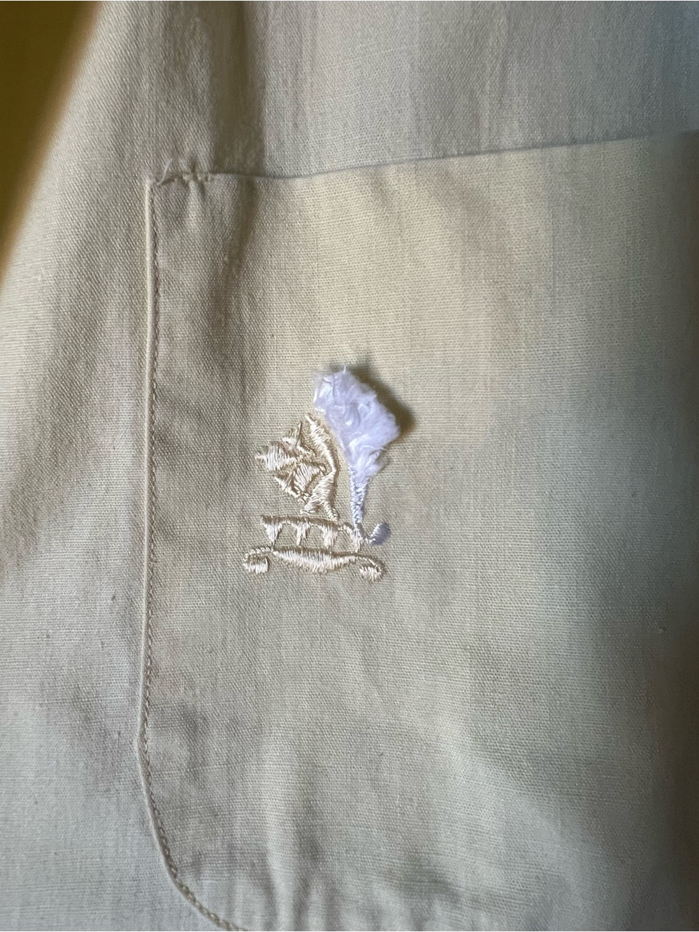 Boy’s Vintage Campus Short-Sleeve Button-Up Shirt in Pale Yellow 1950s-1960s - Picture 3 of 9